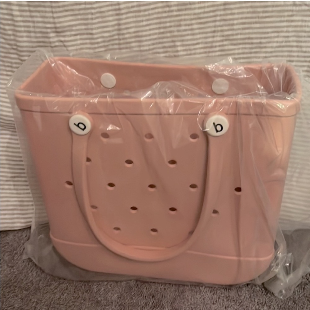 Large Bogg style Bag Tote in Blush pink peachy